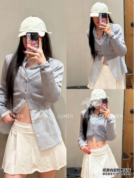  luqi lulu Side-Pleat运动高腰网 